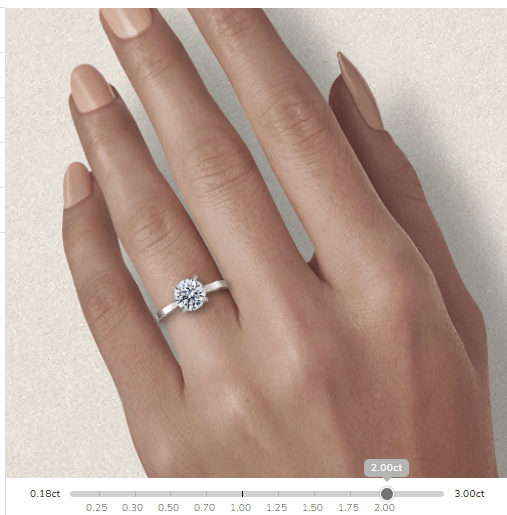 Plain Band Solitare Round Cut Moissanite 10k/18k White Gold or 950 Platinum