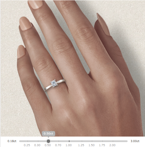 Solitare Radient Cut Moissanite 10k/18k White Gold or 950 Platinum