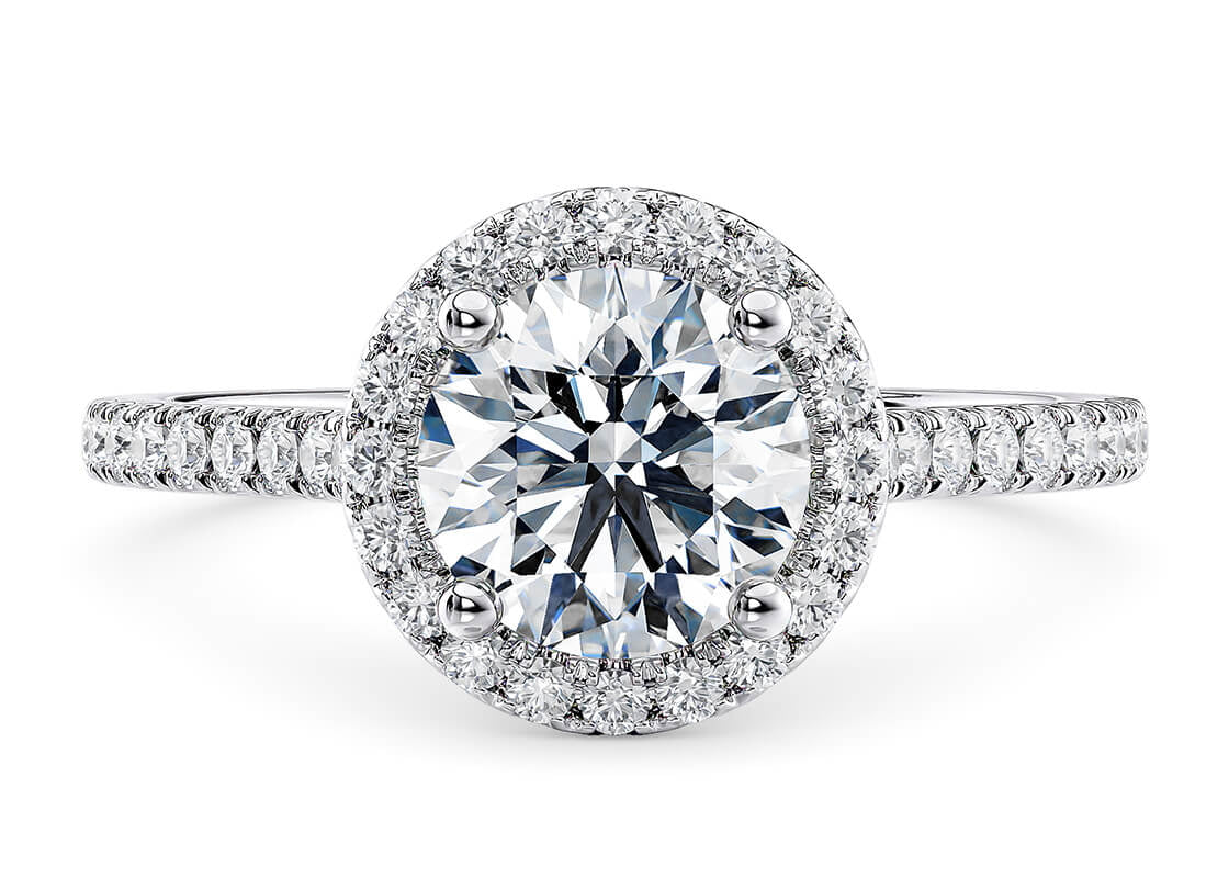 Customisable Round Cut Moissanite 18k Solid Yellow/White Gold or 950 Platinum