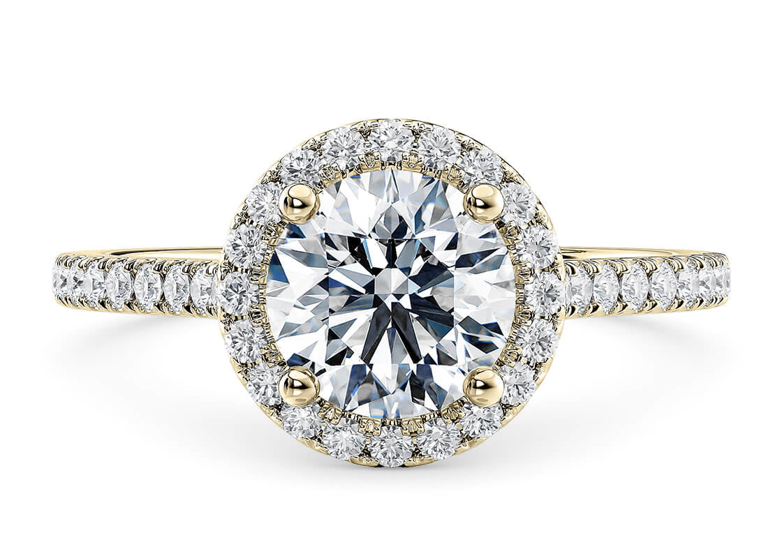 Customisable Round Cut Moissanite 18k Solid Yellow/White Gold or 950 Platinum