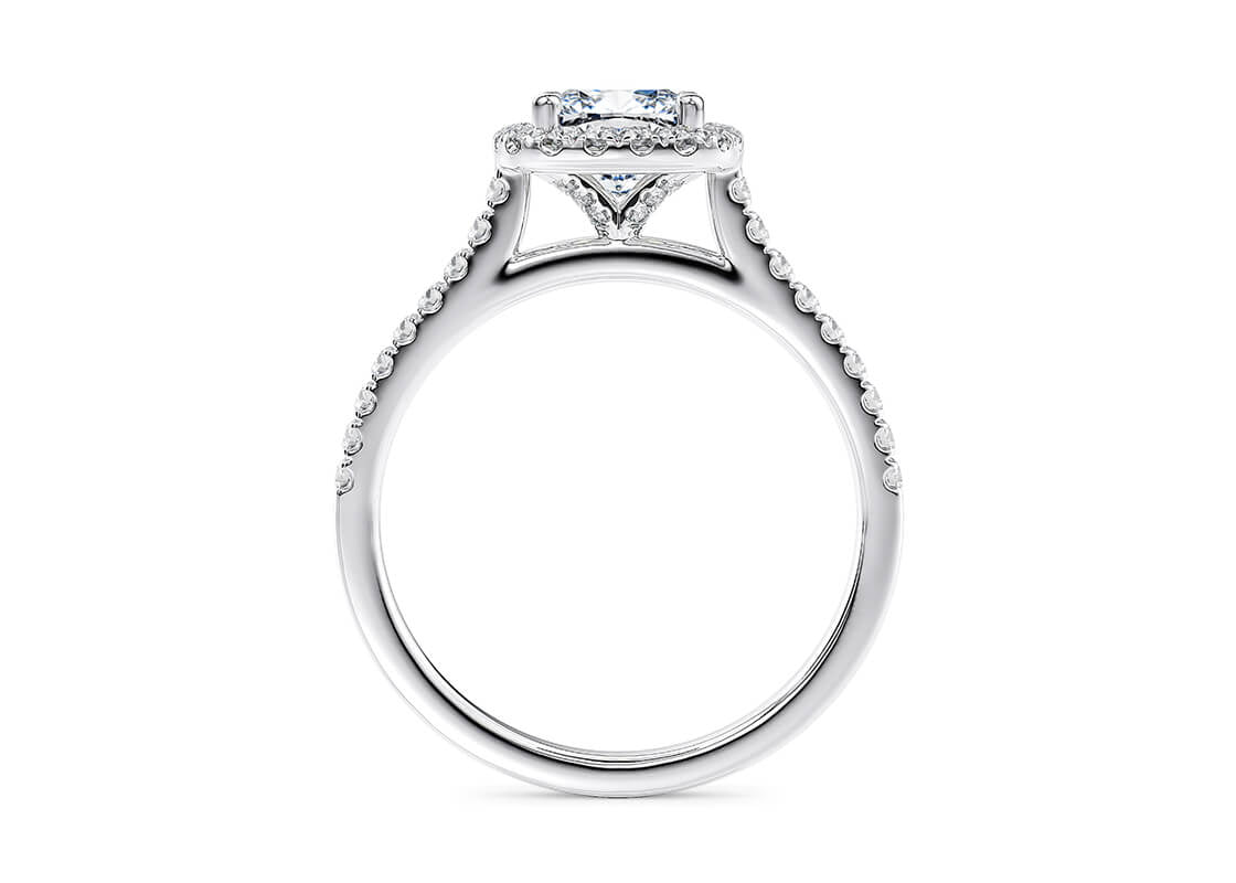 Customisable Cushion Cut Moissanite 18k Solid Yellow/White Gold or 950 Platinum