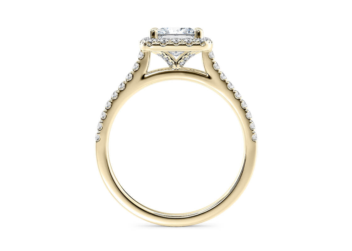 Customisable Princess Cut Moissanite 18k Solid Yellow/White Gold or 950 Platinum