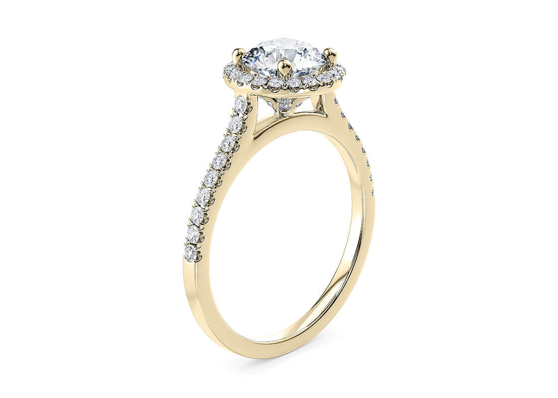 Customisable Round Cut Moissanite 18k Solid Yellow/White Gold or 950 Platinum