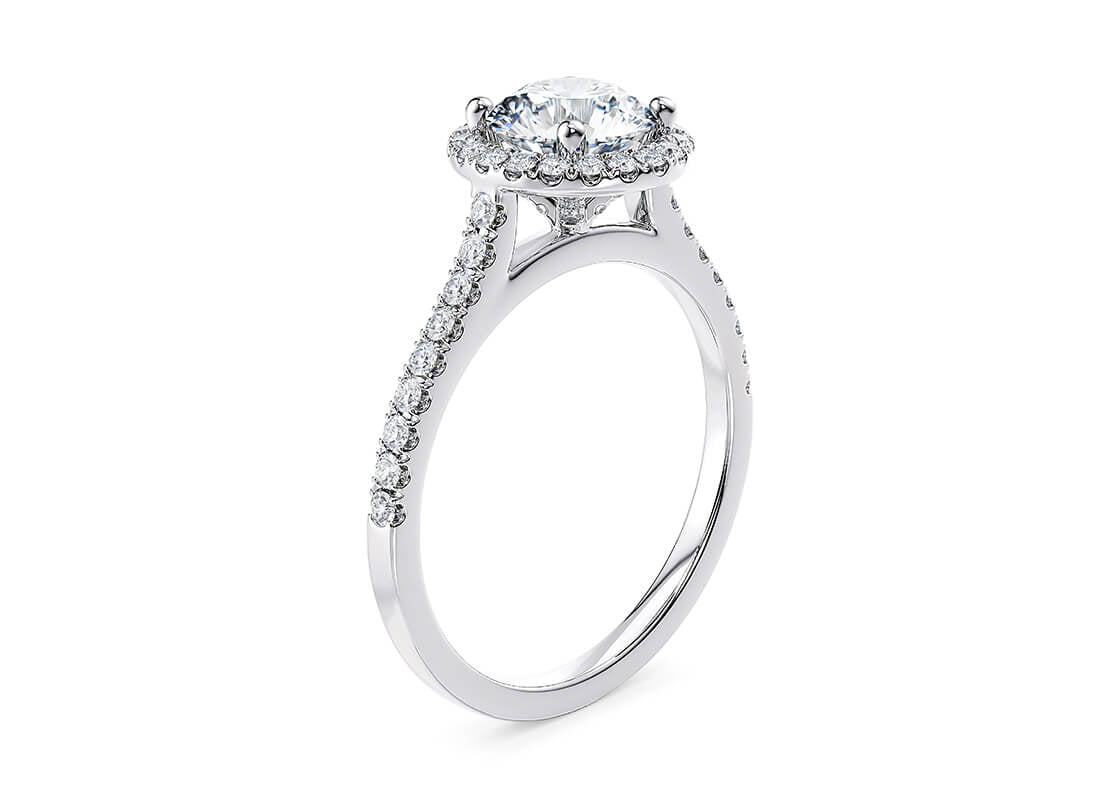 Customisable Round Cut Moissanite 18k Solid Yellow/White Gold or 950 Platinum