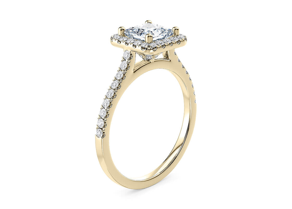 Customisable Princess Cut Moissanite 18k Solid Yellow/White Gold or 950 Platinum