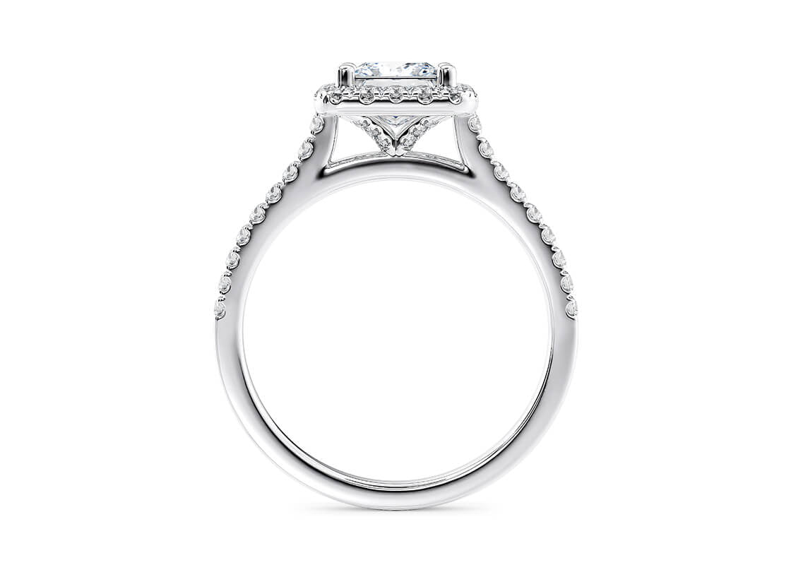 Customisable Princess Cut Moissanite 18k Solid Yellow/White Gold or 950 Platinum