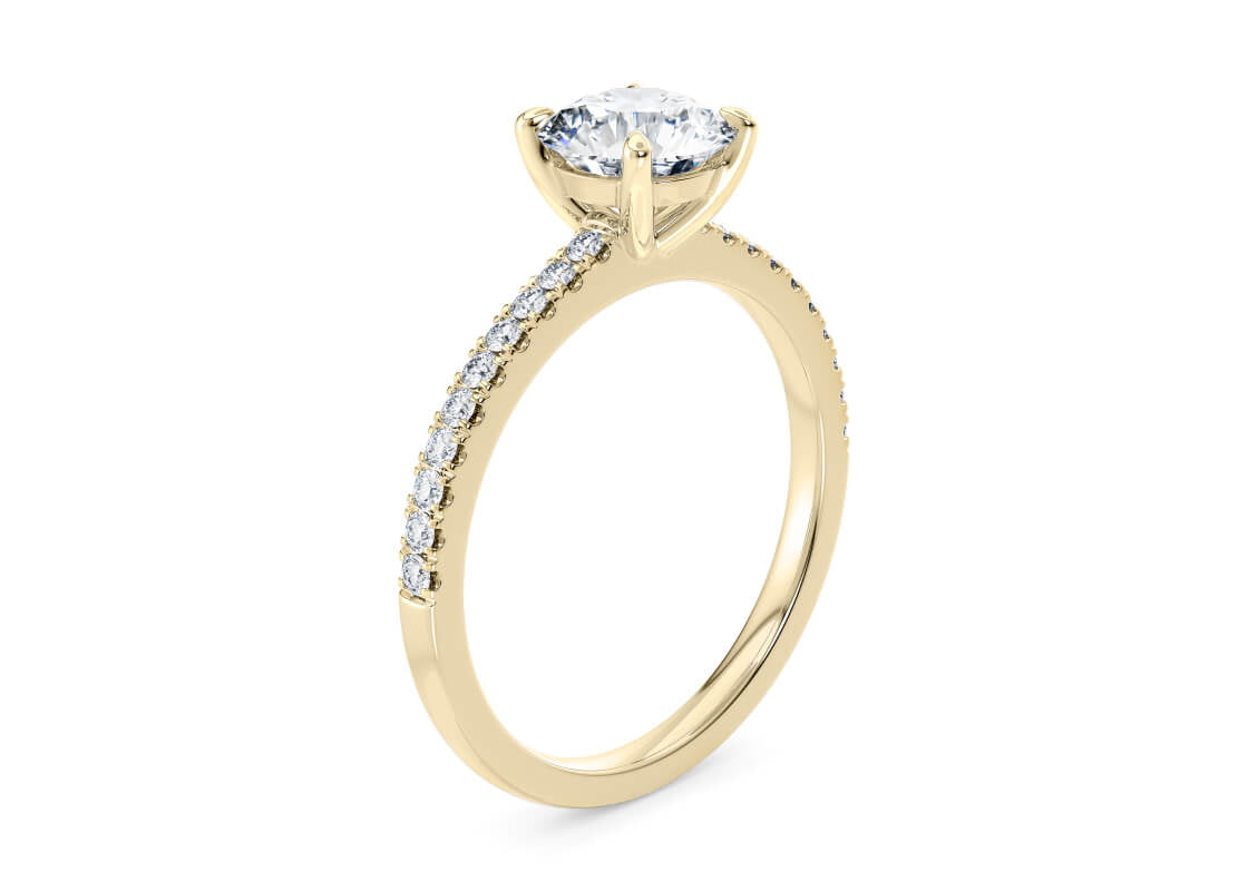 Customisable Round Cut Moissanite 18k Solid Yellow/White Gold or 950 Platinum