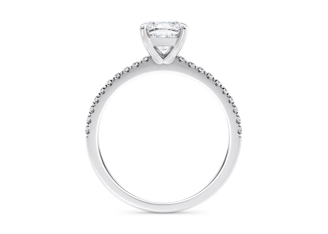 Customisable Cushion Cut Moissanite 18k Solid Yellow/White Gold or 950 Platinum