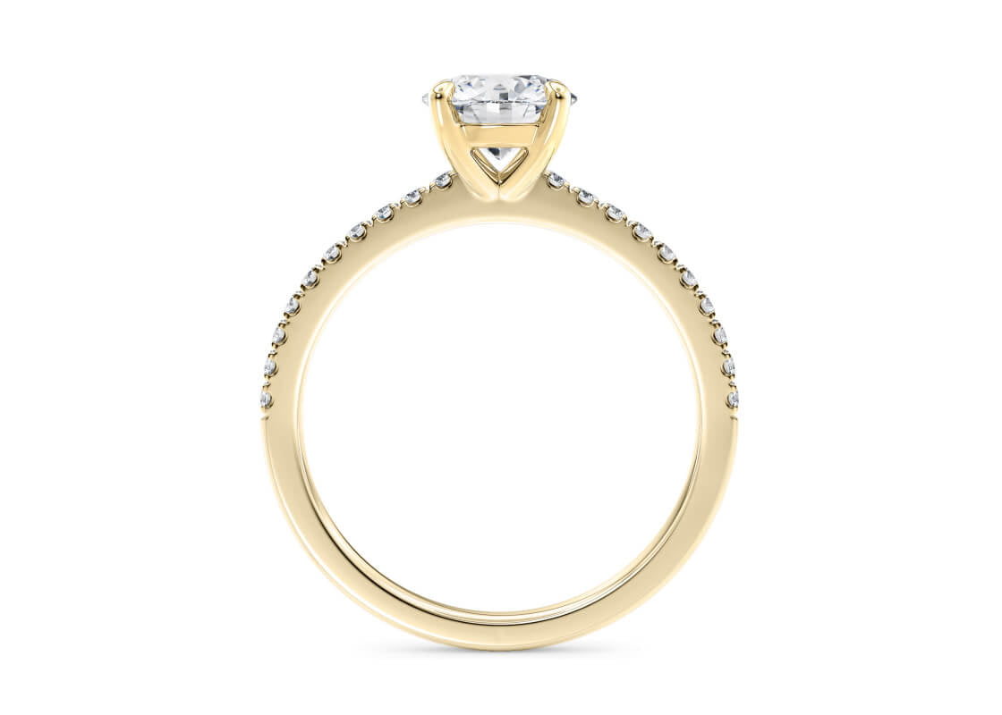 Customisable Round Cut Moissanite 18k Solid Yellow/White Gold or 950 Platinum