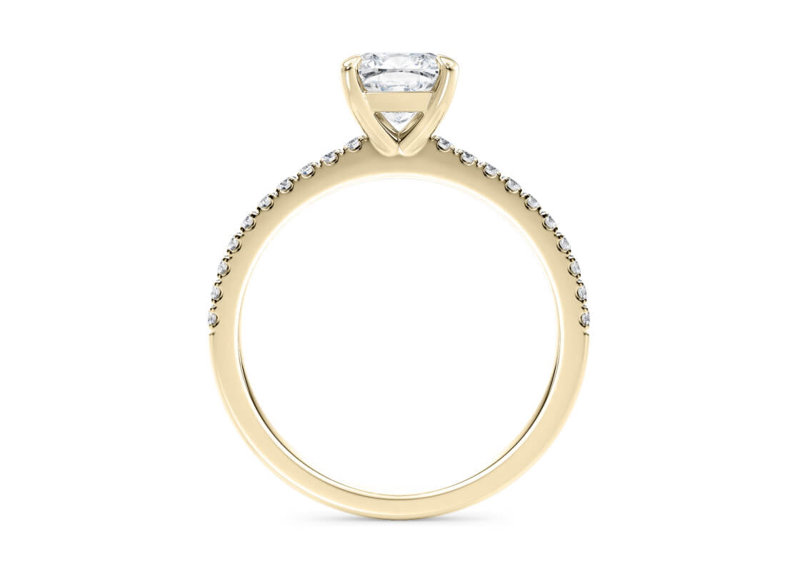 Customisable Cushion Cut Moissanite 18k Solid Yellow/White Gold or 950 Platinum