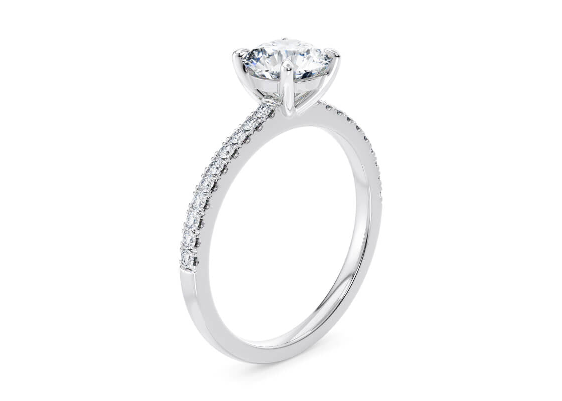 Customisable Round Cut Moissanite 18k Solid Yellow/White Gold or 950 Platinum
