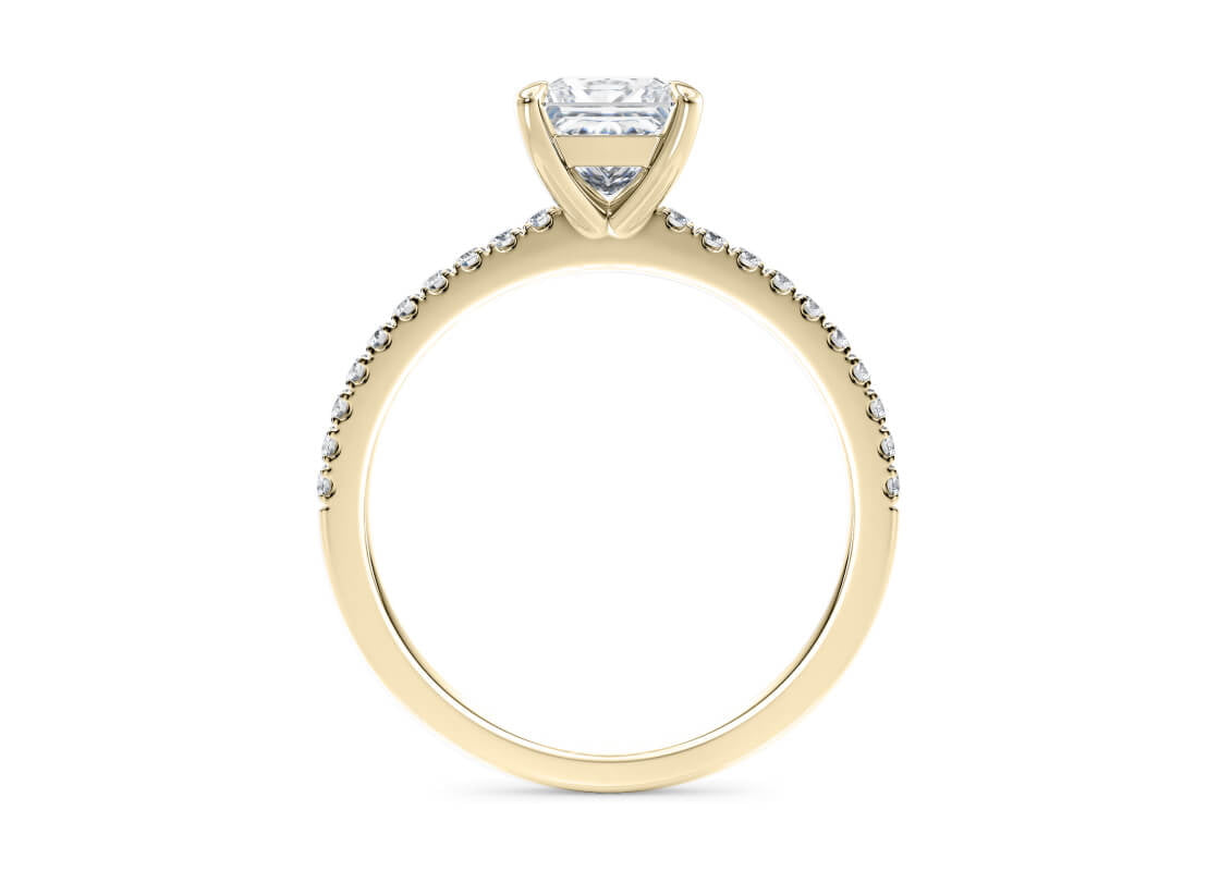 Customisable Princess Cut Moissanite 18k Solid Yellow/White Gold or 950 Platinum
