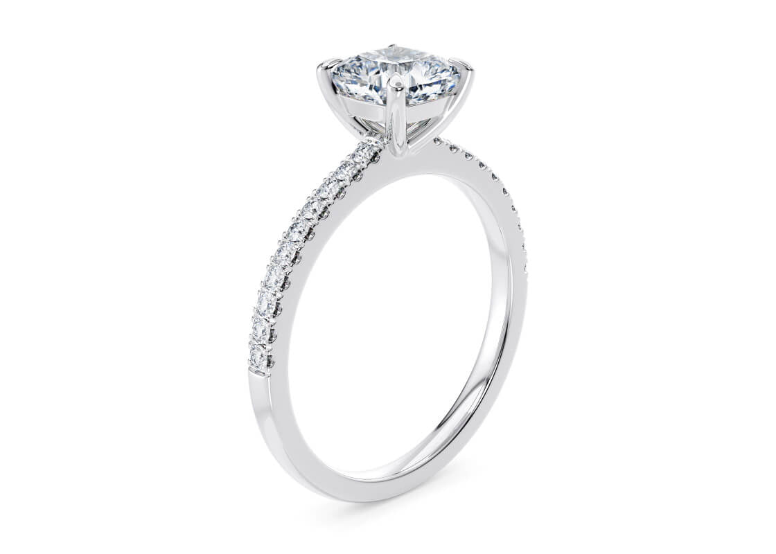 Customisable Cushion Cut Moissanite 18k Solid Yellow/White Gold or 950 Platinum