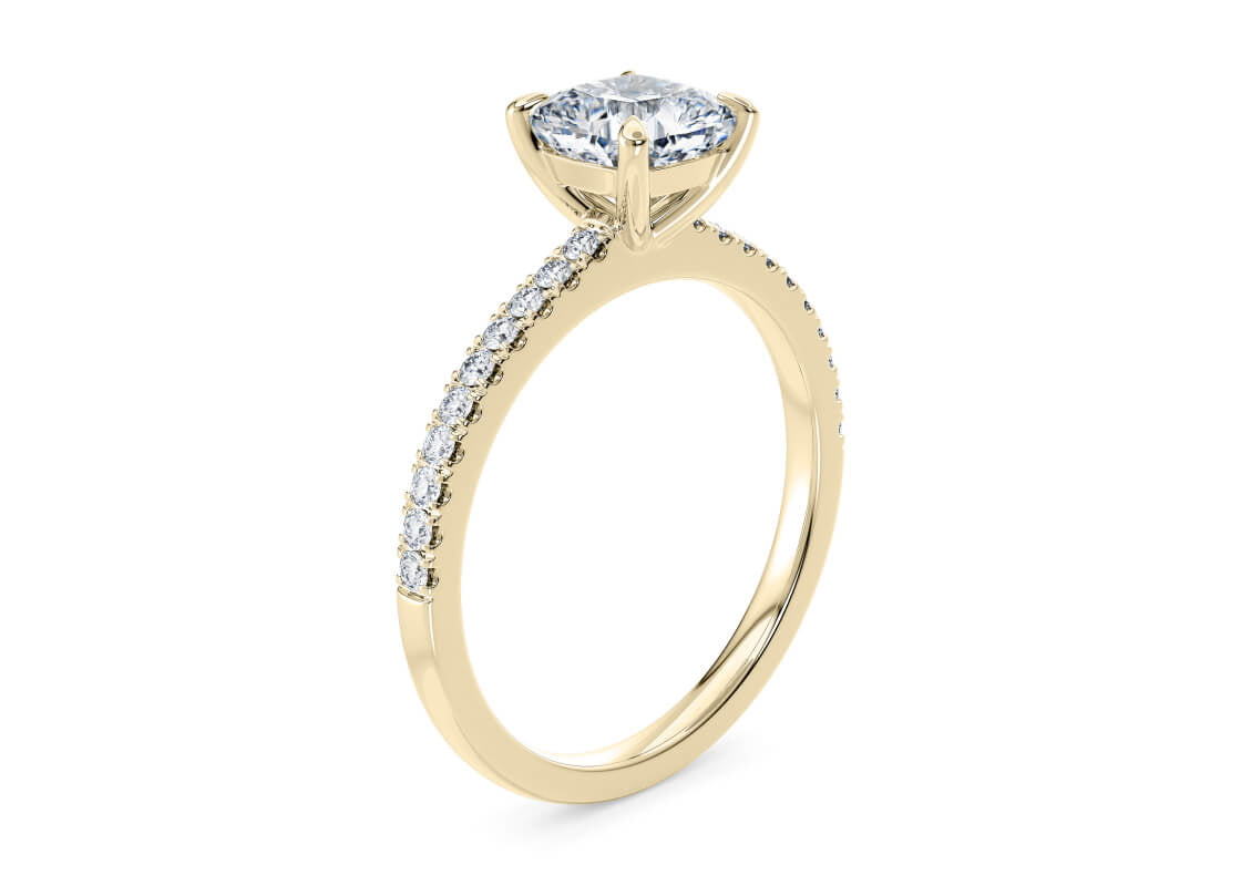 Customisable Cushion Cut Moissanite 18k Solid Yellow/White Gold or 950 Platinum