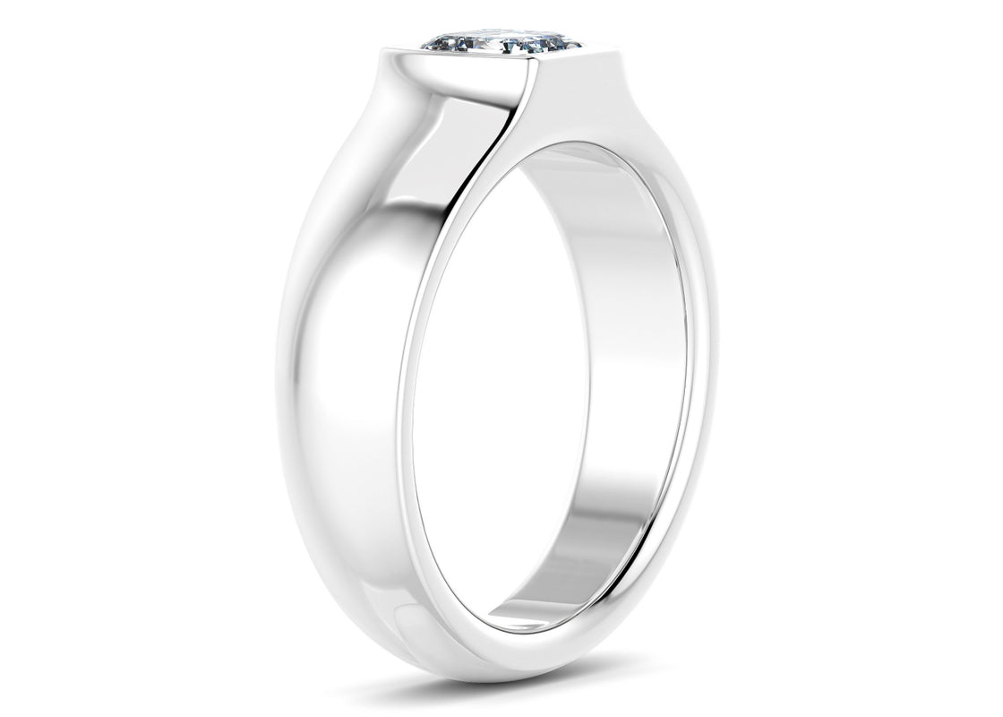 Astor Men's Moissanite Wedding Ring Solid 18k Yellow/White Gold or 950 Platinum