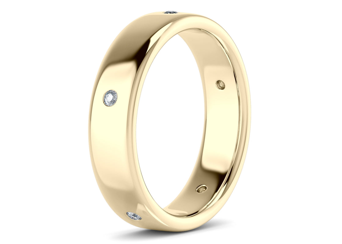 Augustus Men's Moissanite Wedding Ring Solid 18k Yellow/White Gold or 950 Platinum