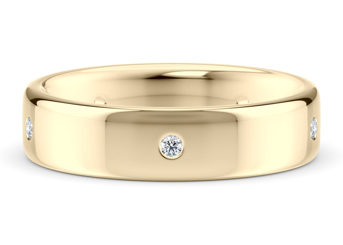 Augustus Men's Moissanite Wedding Ring Solid 18k Yellow/White Gold or 950 Platinum