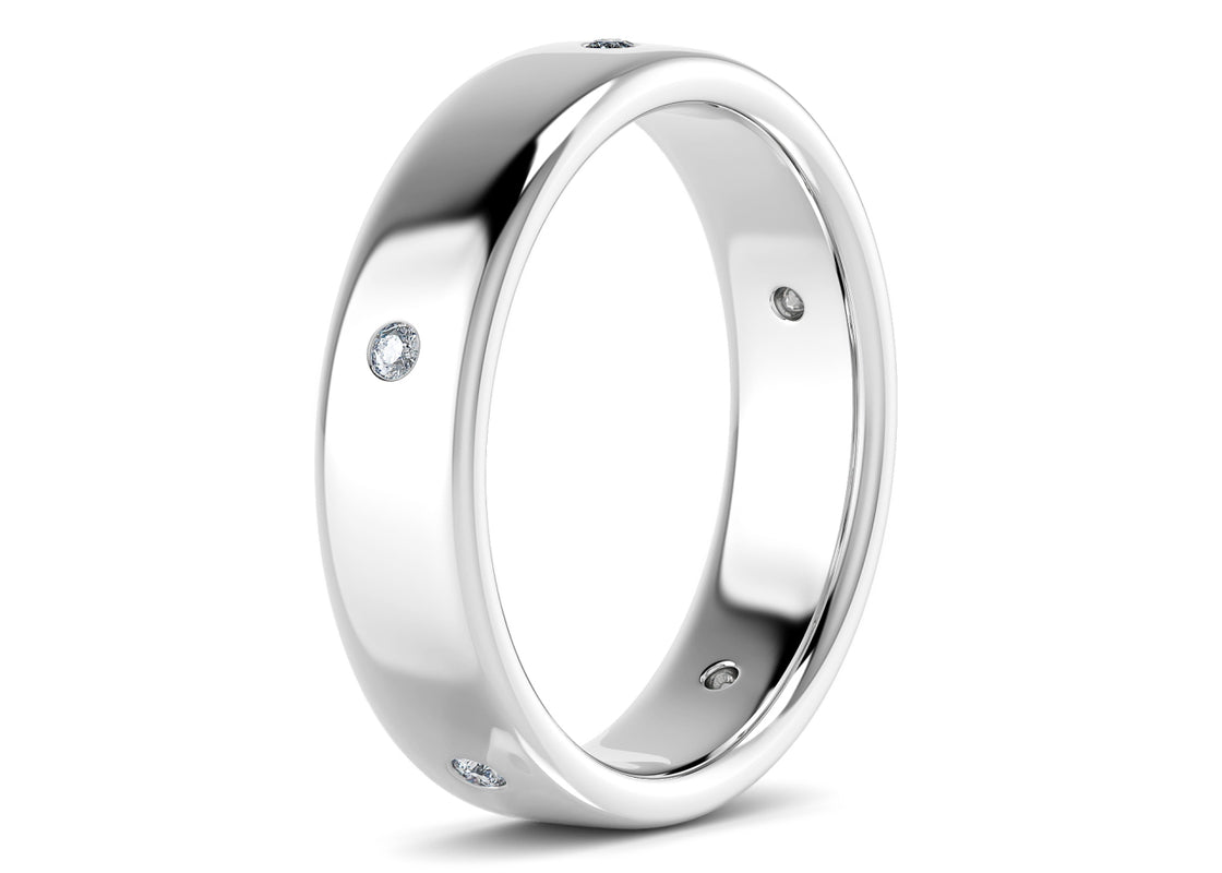 Augustus Men's Moissanite Wedding Ring Solid 18k Yellow/White Gold or 950 Platinum