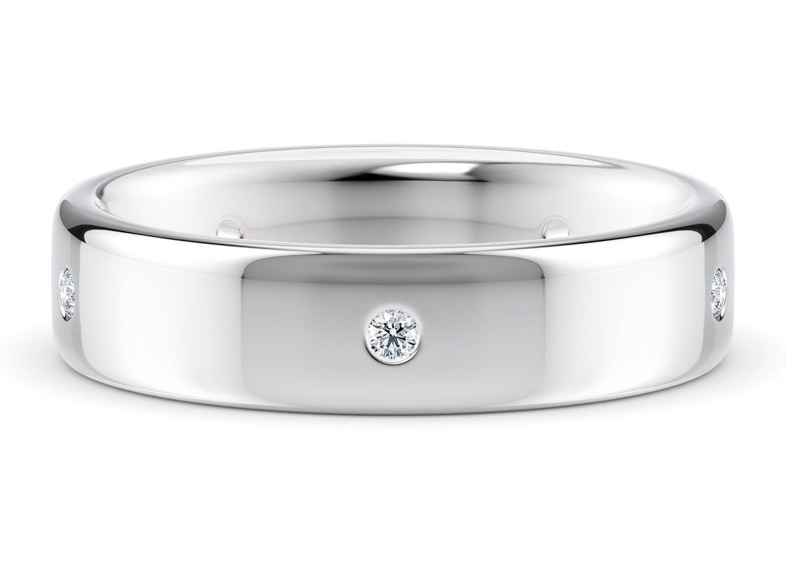 Augustus Men's Moissanite Wedding Ring Solid 18k Yellow/White Gold or 950 Platinum