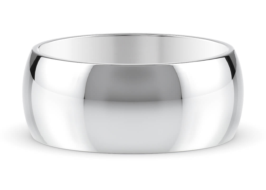 D-Shape Classic Wedding Ring Solid 18k Yellow/White Gold or 950 Platinum
