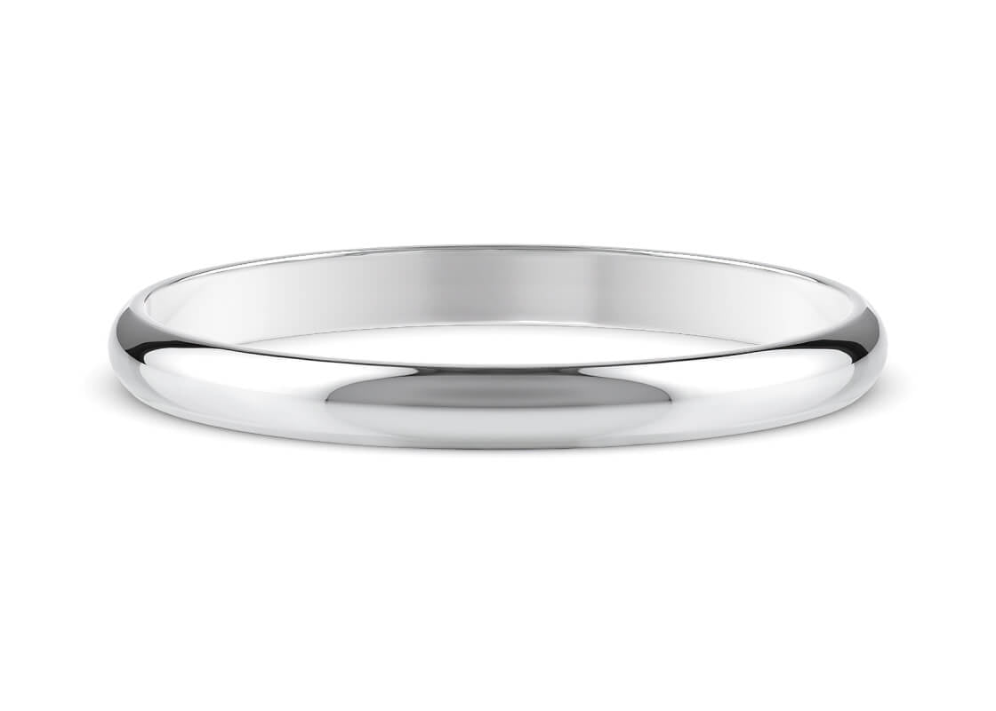 D-Shape Classic Wedding Ring Solid 18k Yellow/White Gold or 950 Platinum