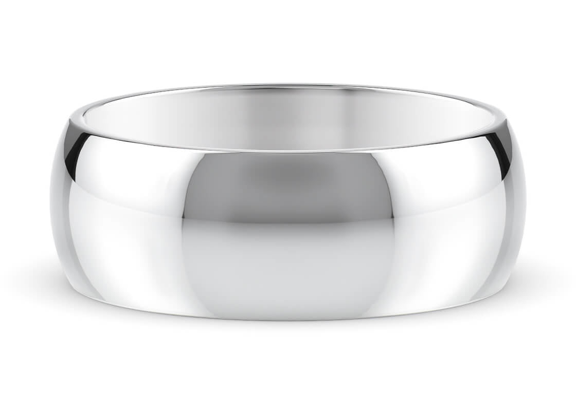 D-Shape Classic Wedding Ring Solid 18k Yellow/White Gold or 950 Platinum