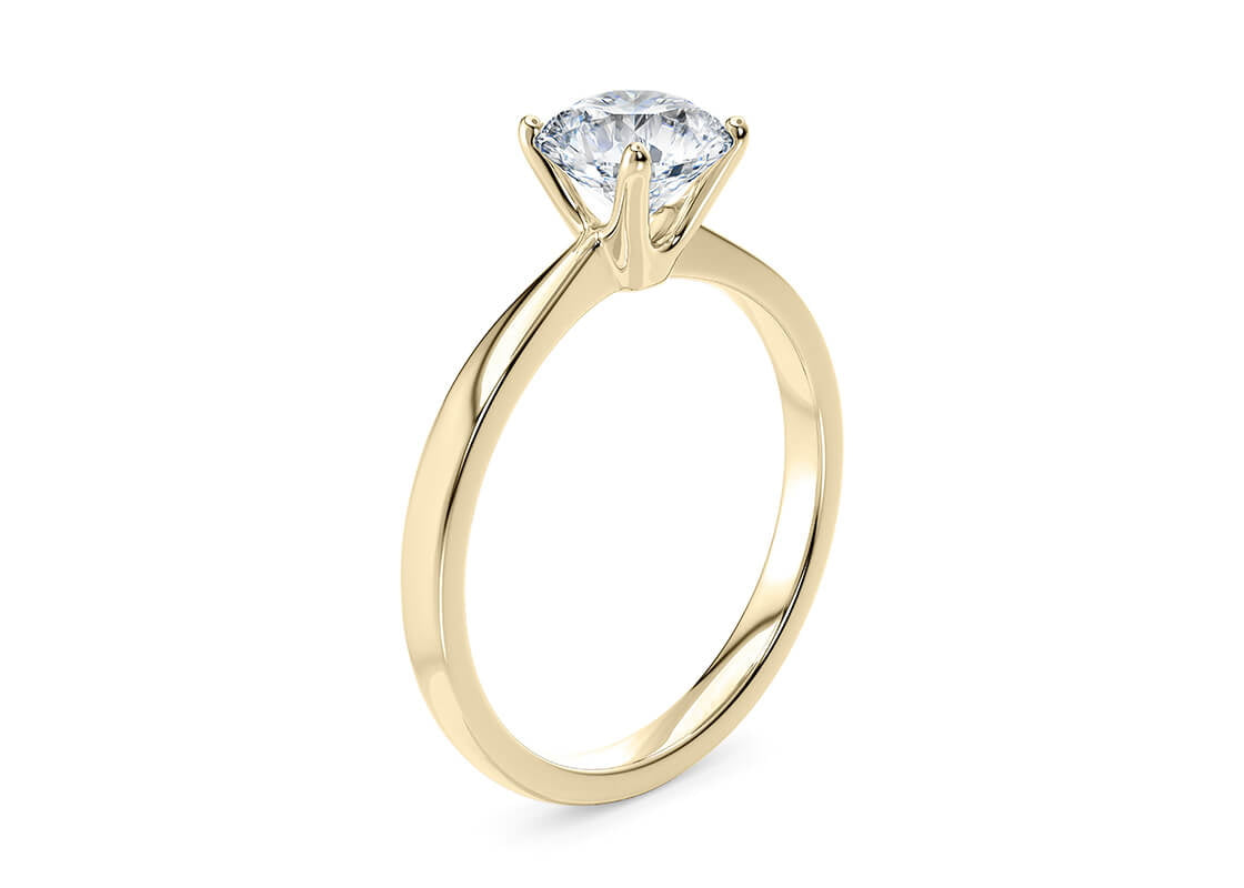Customisable Round Cut Moissanite 18k Solid Yellow/White Gold or 950 Platinum