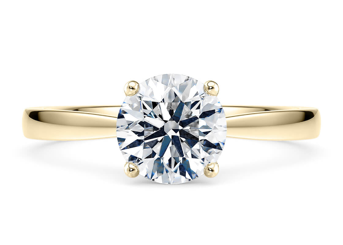Customisable Round Cut Moissanite 18k Solid Yellow/White Gold or 950 Platinum