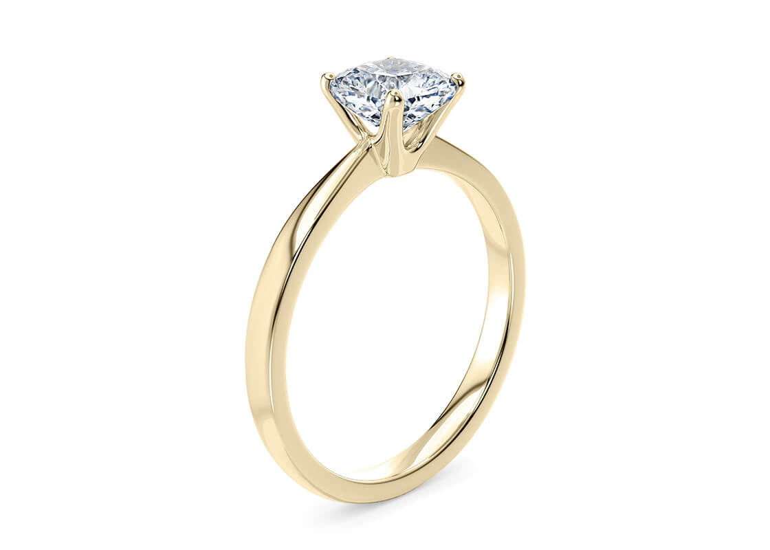 Customisable Cushion Cut Moissanite 18k Solid Yellow/White Gold or 950 Platinum