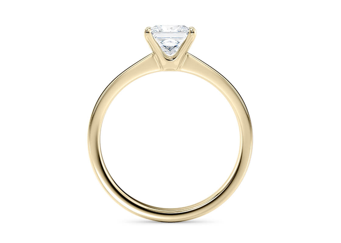 Customisable Princess Cut Moissanite 18k Solid Yellow/White Gold or 950 Platinum