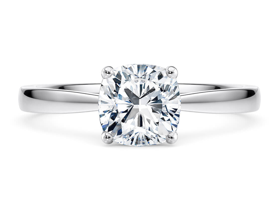 Customisable Cushion Cut Moissanite 18k Solid Yellow/White Gold or 950 Platinum