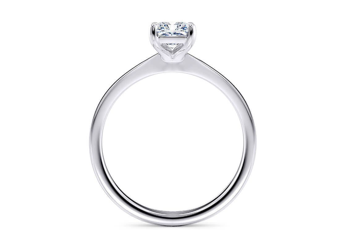 Solitare Radient Cut Moissanite 10k/18k White Gold or 950 Platinum