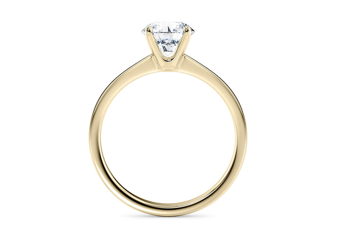 Customisable Round Cut Moissanite 18k Solid Yellow/White Gold or 950 Platinum