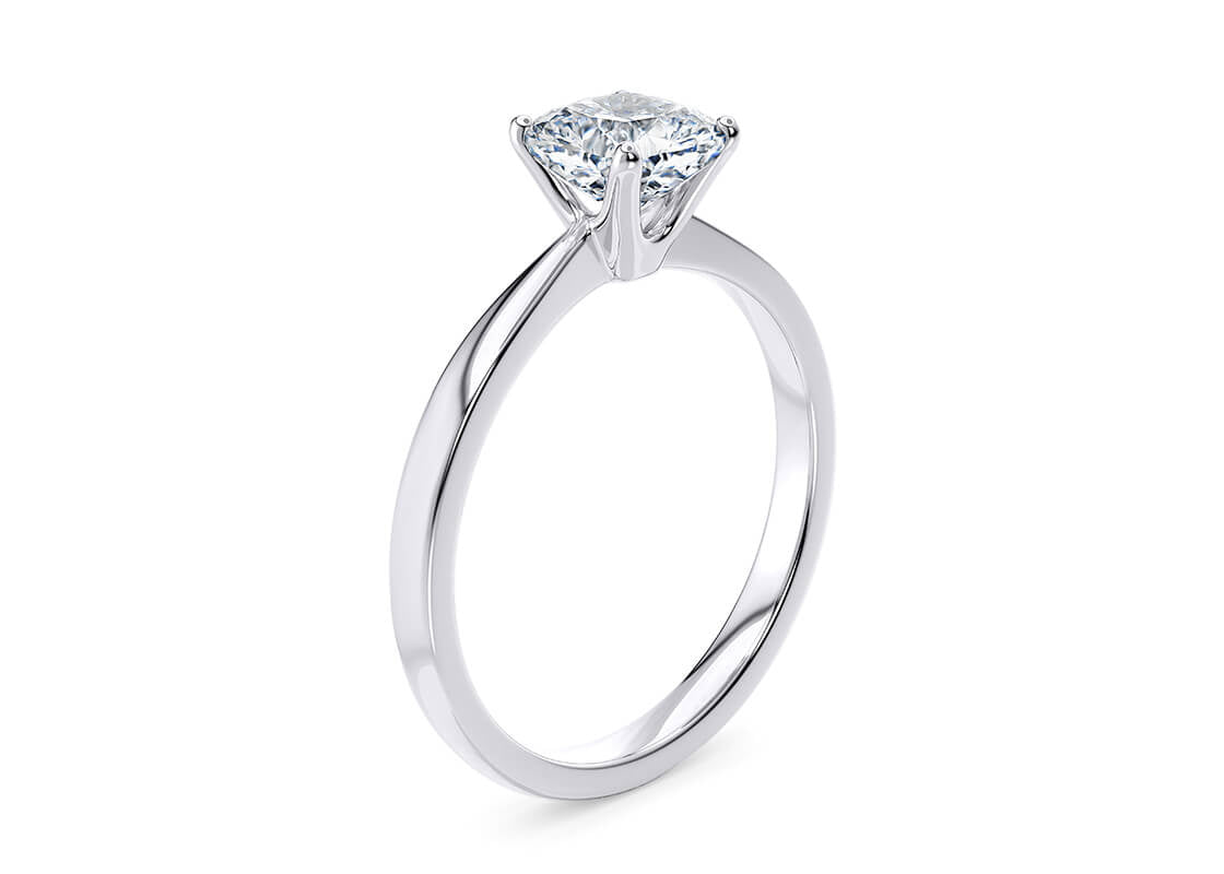 Customisable Cushion Cut Moissanite 18k Solid Yellow/White Gold or 950 Platinum
