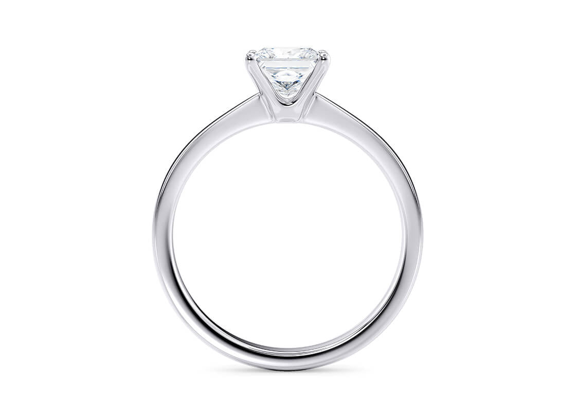 Customisable Princess Cut Moissanite 18k Solid Yellow/White Gold or 950 Platinum
