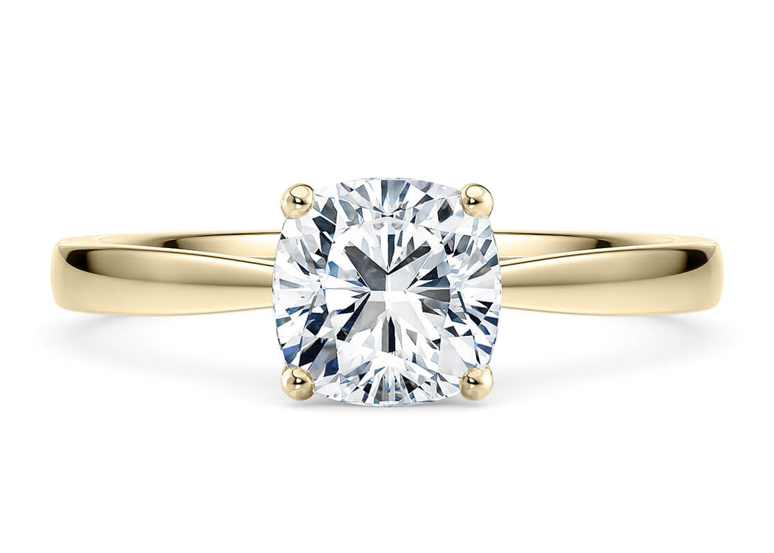 Customisable Cushion Cut Moissanite 18k Solid Yellow/White Gold or 950 Platinum