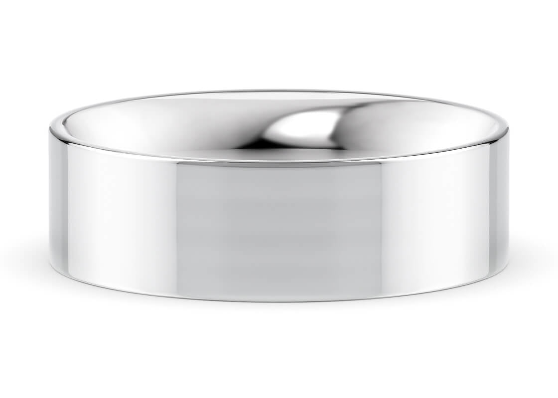 Flat Court Classic Wedding Ring Solid 18k Yellow/White Gold or 950 Platinum