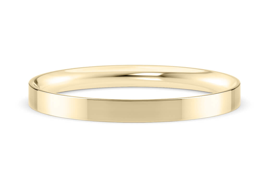 Flat Court Classic Wedding Ring Solid 18k Yellow/White Gold or 950 Platinum