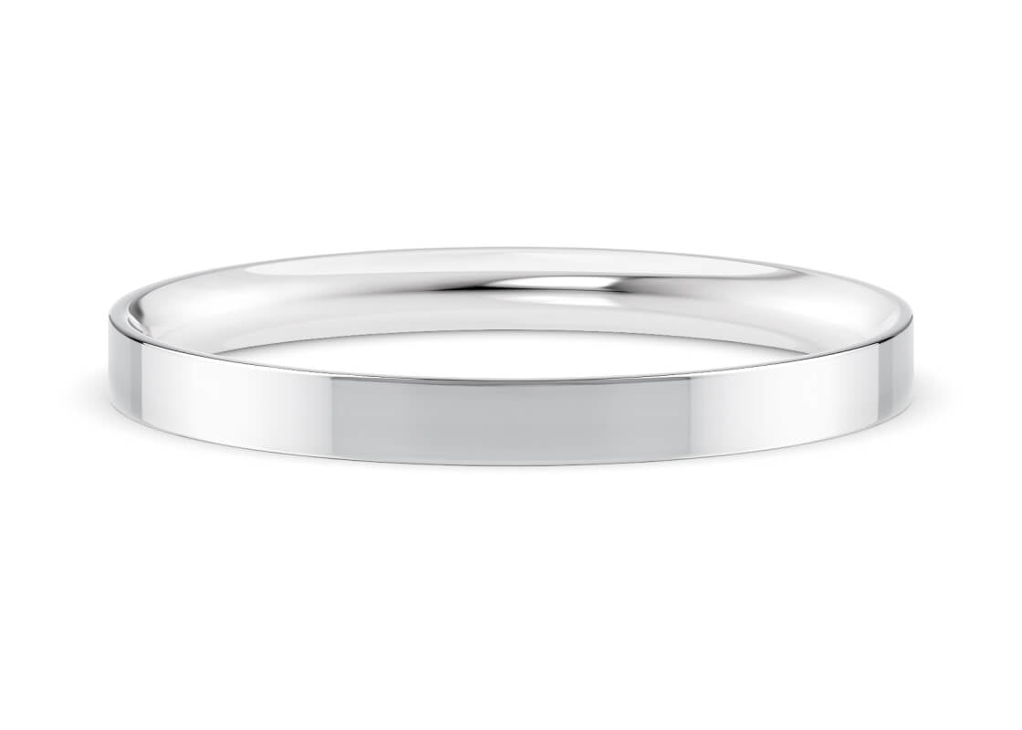 Flat Court Classic Wedding Ring Solid 18k Yellow/White Gold or 950 Platinum