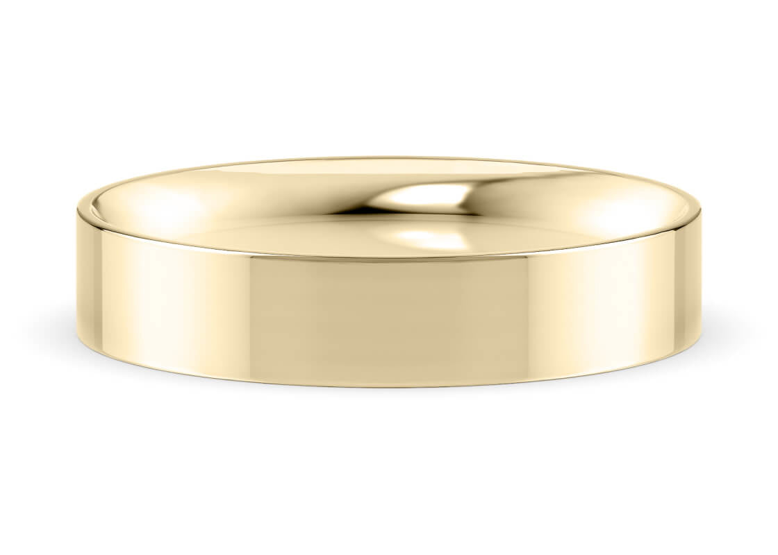 Flat Court Classic Wedding Ring Solid 18k Yellow/White Gold or 950 Platinum