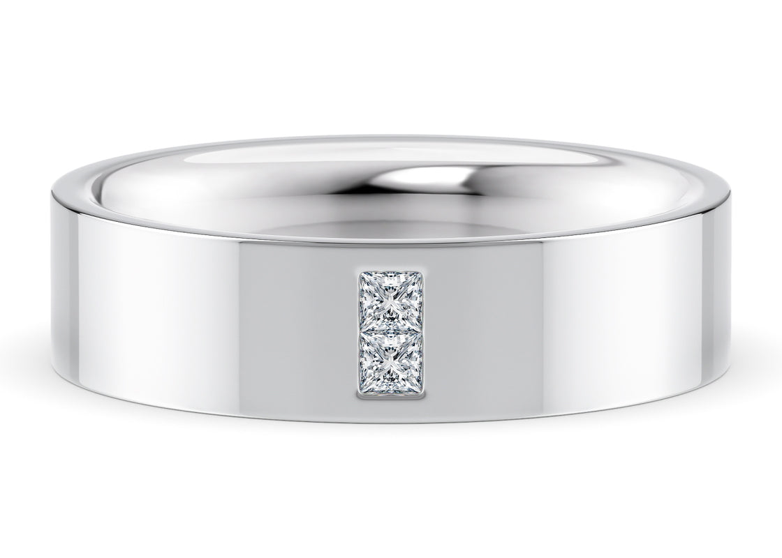 Jakob Men's Moissanite Wedding Ring Solid 18k Yellow/White Gold or 950 Platinum