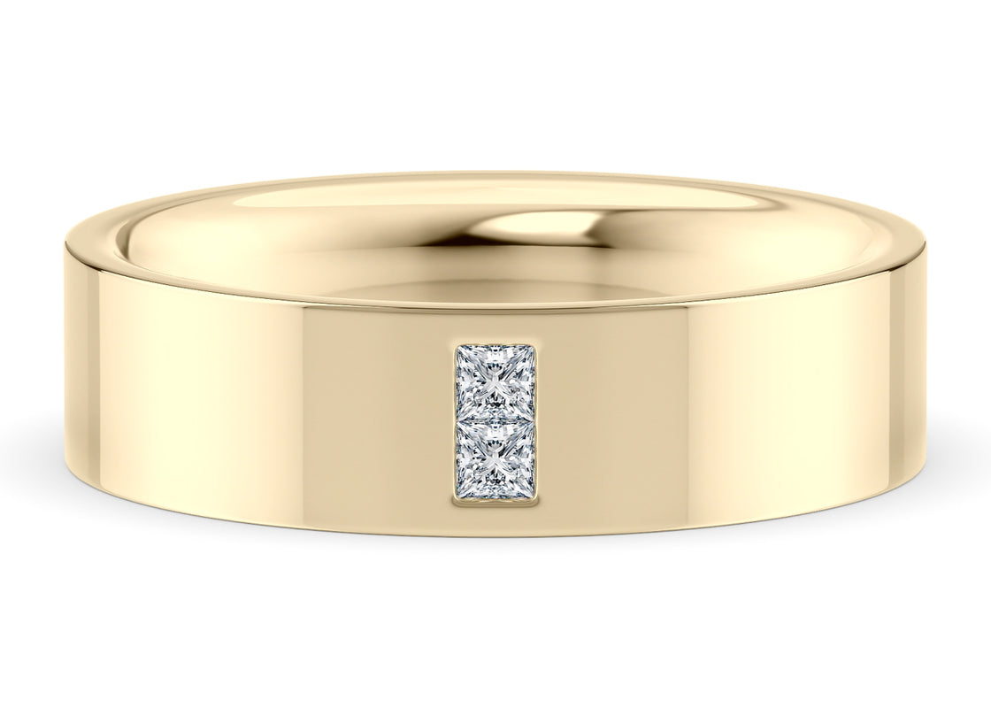 Jakob Men's Moissanite Wedding Ring Solid 18k Yellow/White Gold or 950 Platinum
