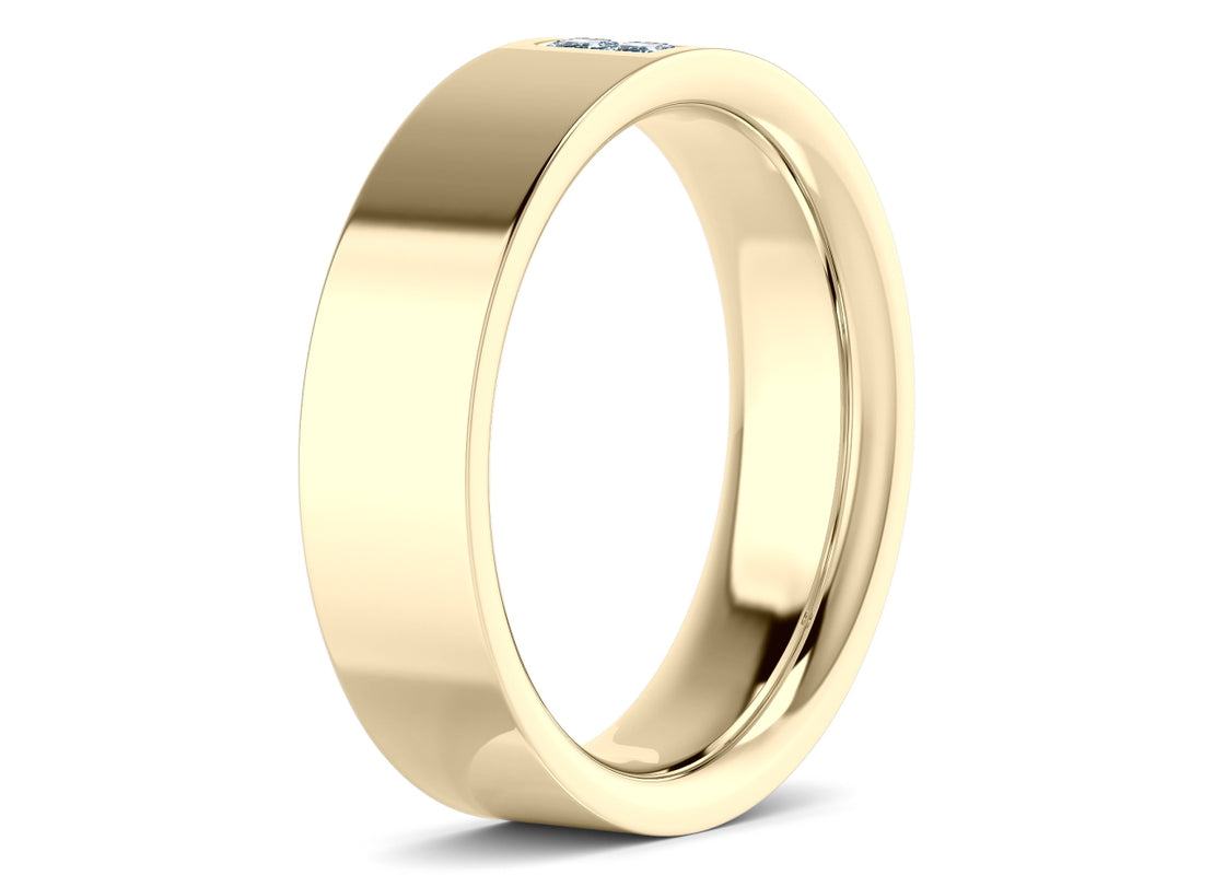 Jakob Men's Moissanite Wedding Ring Solid 18k Yellow/White Gold or 950 Platinum