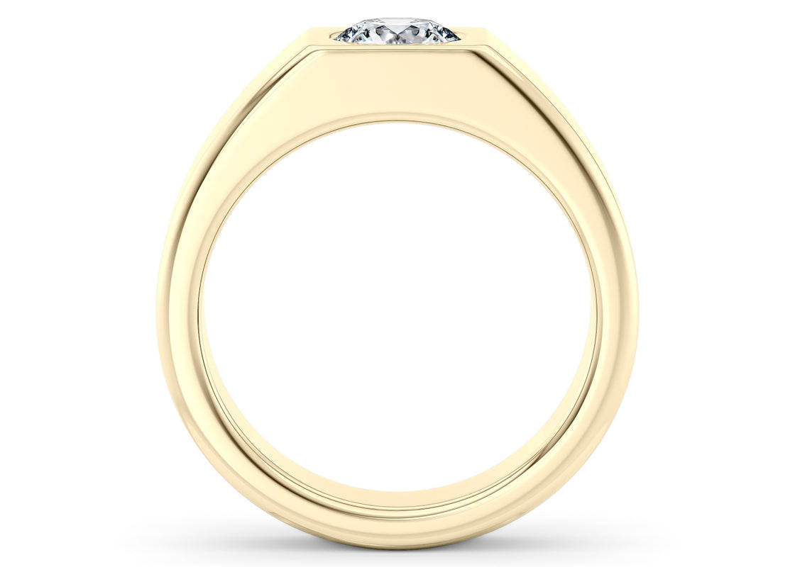 Morgan Men's Moissanite Wedding Ring Solid 18k Yellow/White Gold or 950 Platinum