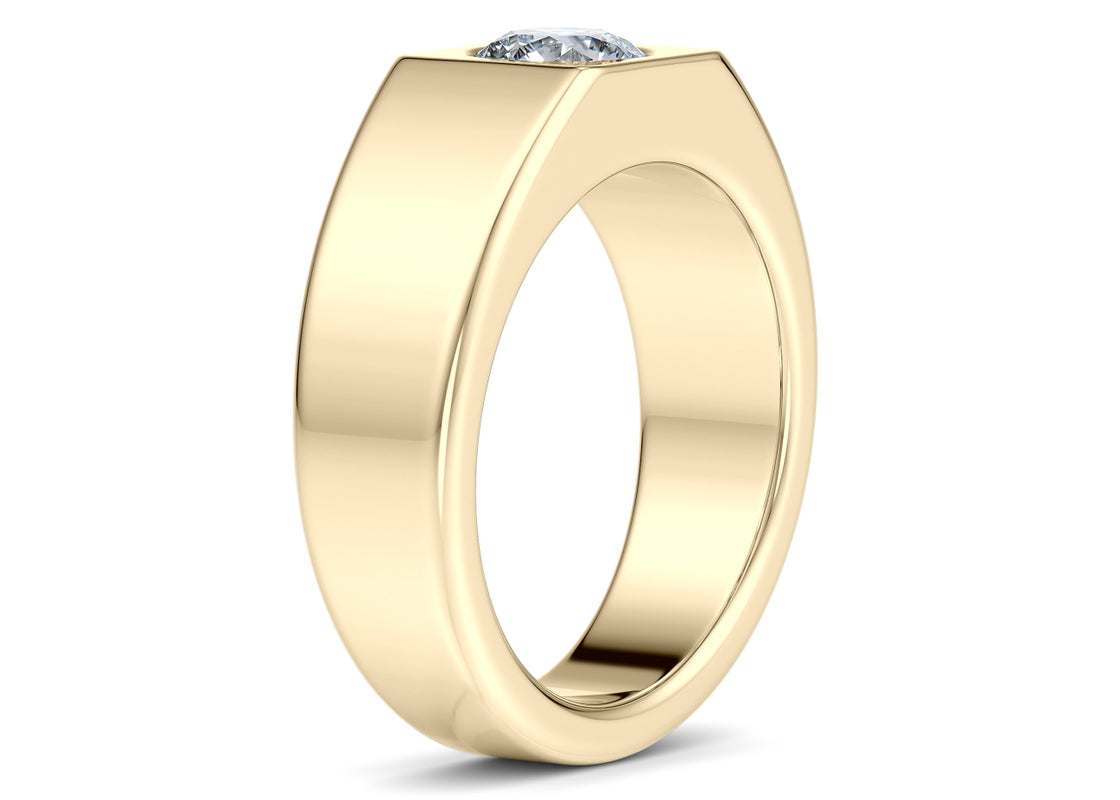 Morgan Men's Moissanite Wedding Ring Solid 18k Yellow/White Gold or 950 Platinum