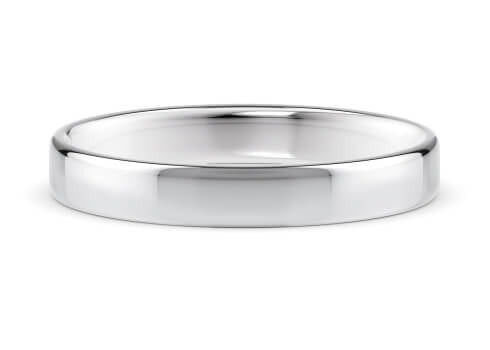 Soft Court Classic Wedding Ring Solid 18k Yellow/White Gold or 950 Platinum