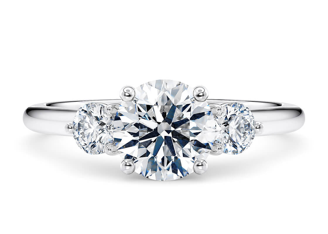 Customisable Round Cut Moissanite 18k Solid Yellow/White Gold or 950 Platinum
