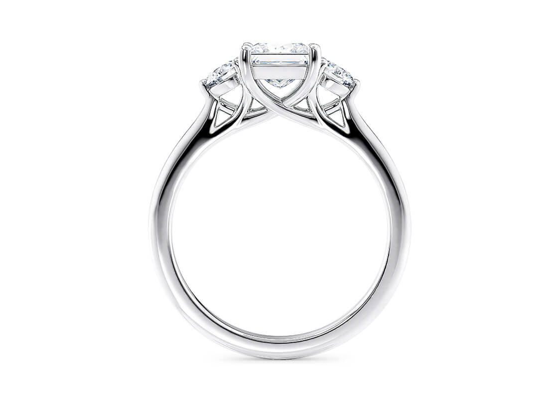 Customisable Princess Cut Moissanite 18k Solid Yellow/White Gold or 950 Platinum