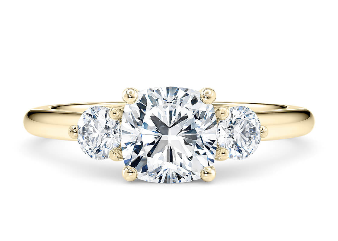 Customisable Cushion Cut Moissanite 18k Solid Yellow/White Gold or 950 Platinum