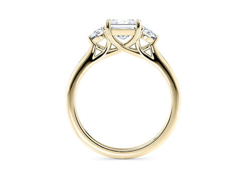 Customisable Princess Cut Moissanite 18k Solid Yellow/White Gold or 950 Platinum